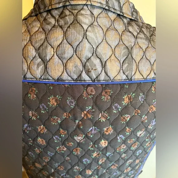 *SOLD*Coach Floral Silk Quilted Zip-Up Vest - Picture 9 of 10